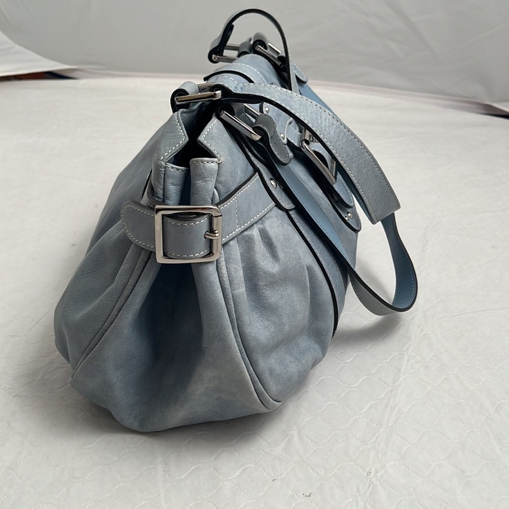 Longchamp Idole light blue leather vintage satchel bag - Picture 4 of 16